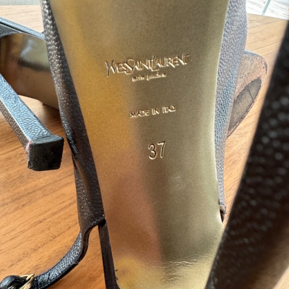 Yves Saint Laurent - Black, Platform, Sling Back Stiletto - Size 37 (US - 7) - Picture 9 of 10